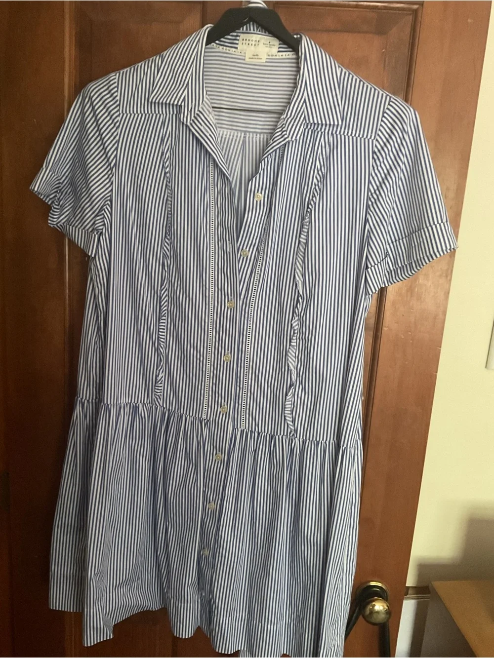 kate spade Blue and White Striped Broome Street Shirt dress